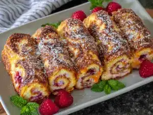 Raspberry Cheesecake French Toast Roll-Ups - featured image