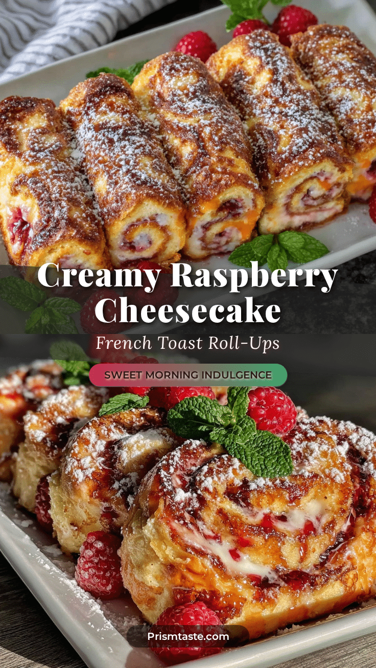 Raspberry Cheesecake French Toast Roll-Ups recipe