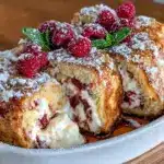 raspberry cheesecake stuffed French toast roll-ups - featured image