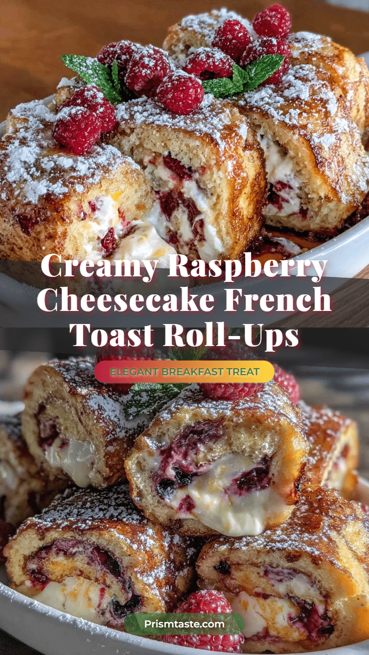 raspberry cheesecake stuffed French toast roll-ups recipe