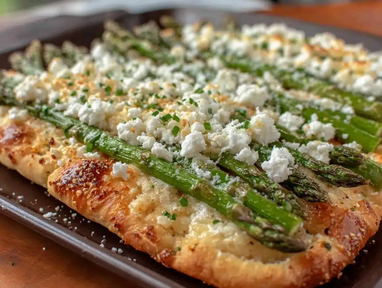 asparagus goat cheese flatbread preparation steps