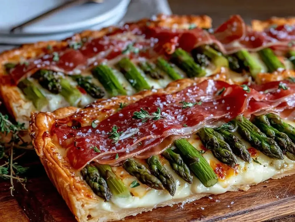 asparagus prosciutto tart - featured image
