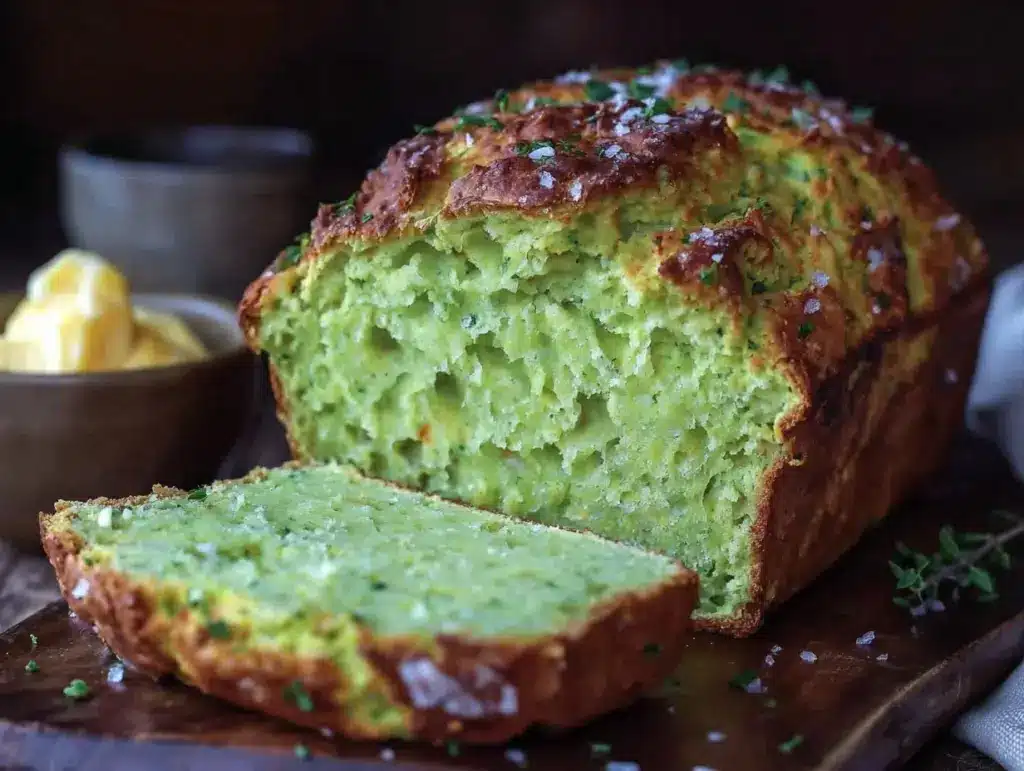 cheesy green beer bread - featured image