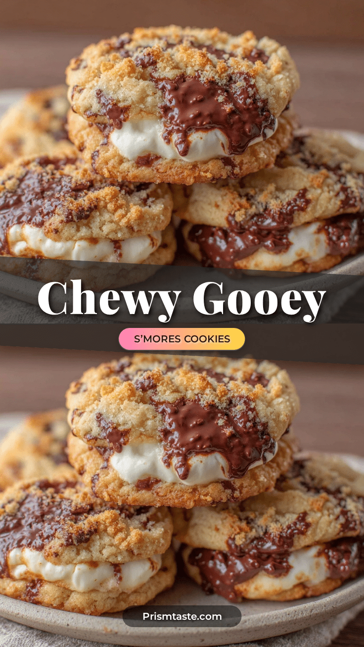 Chewy Gooey S’mores Cookies recipe