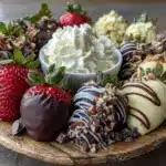 chocolate-covered strawberry dessert board - featured image