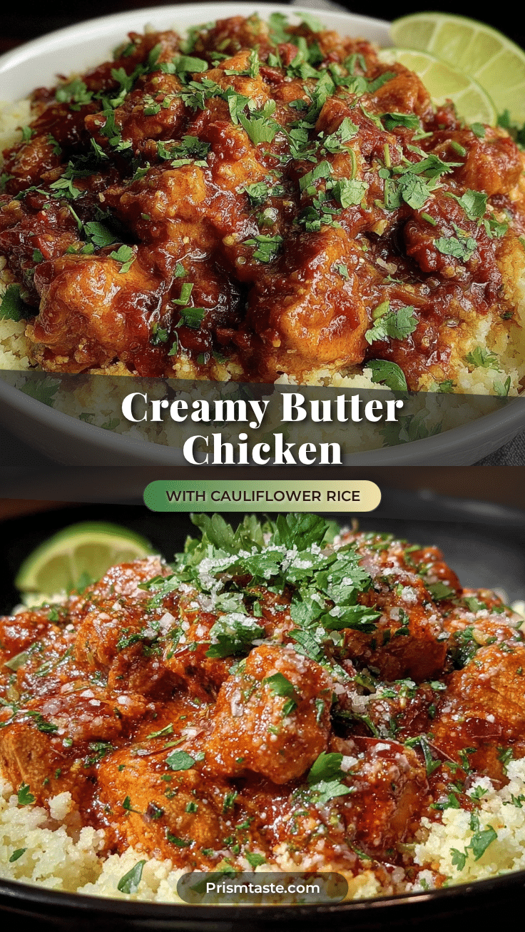 creamy butter chicken with cauliflower rice recipe
