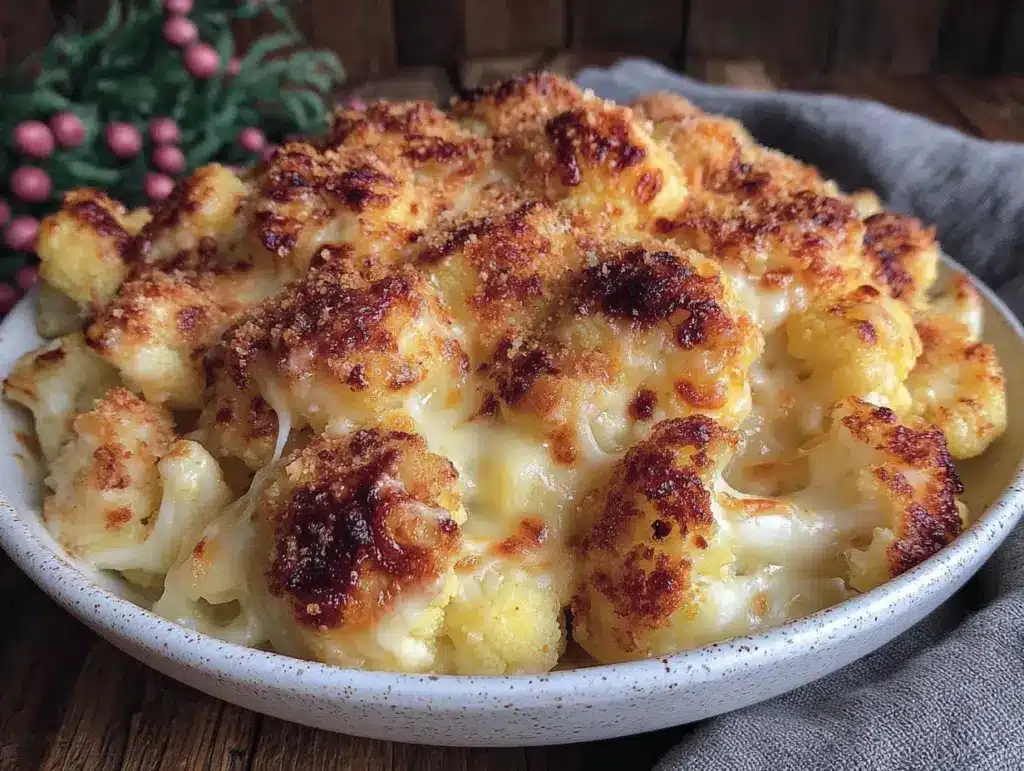 creamy cauliflower mac and cheese - featured image