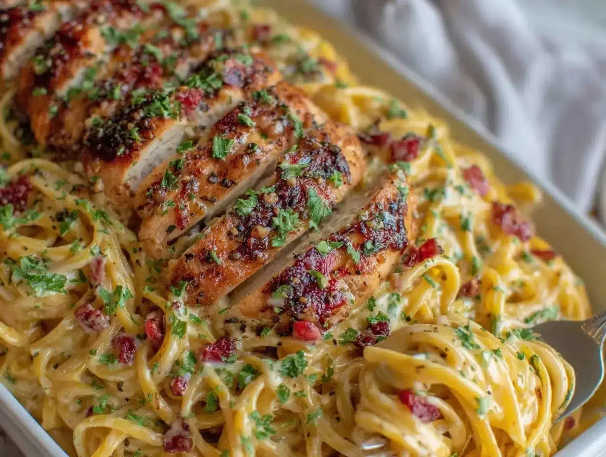 Creamy Chicken Alfredo Fettuccine preparation steps