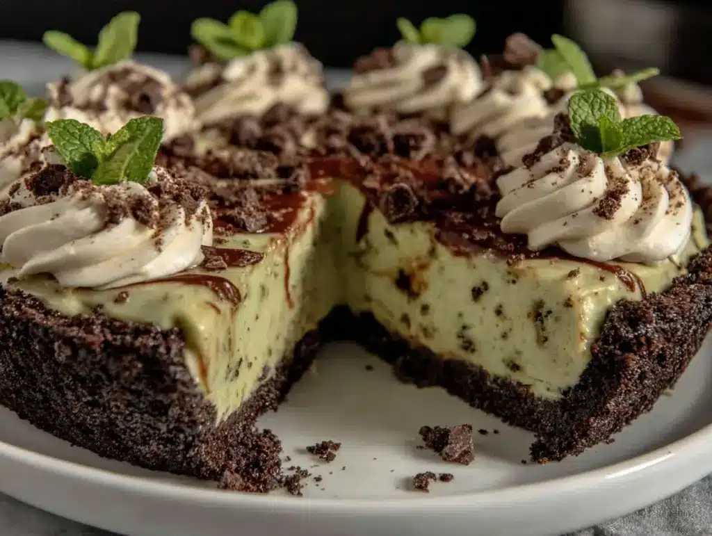 creamy grasshopper pie - featured image