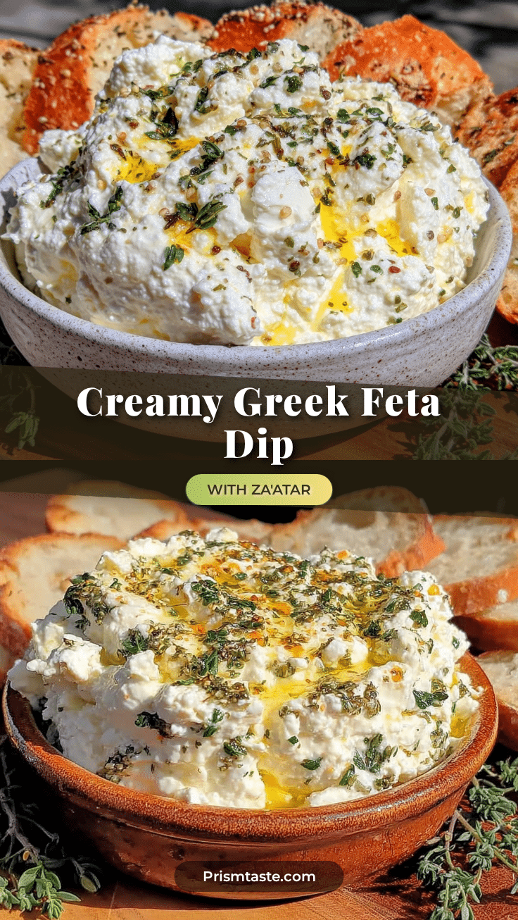 creamy greek feta dip with zaatar recipe