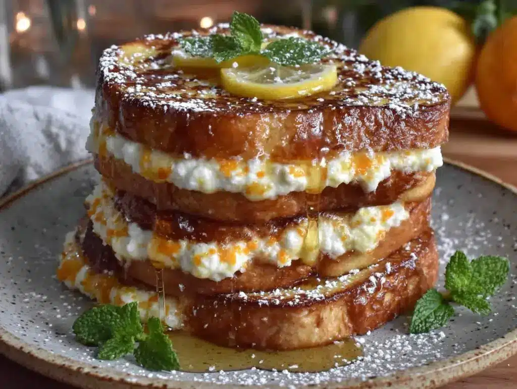 creamy lemon ricotta stuffed french toast - featured image