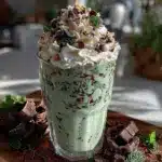 creamy mint chocolate baileys milkshake - featured image