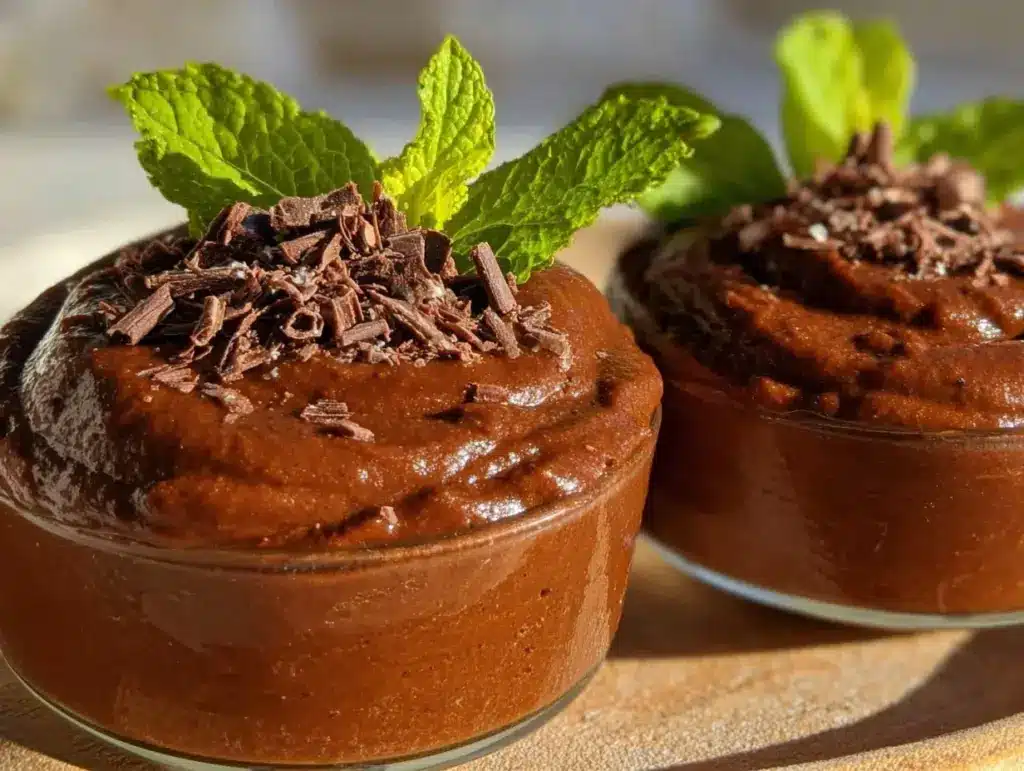 creamy vegan chocolate avocado mousse - featured image