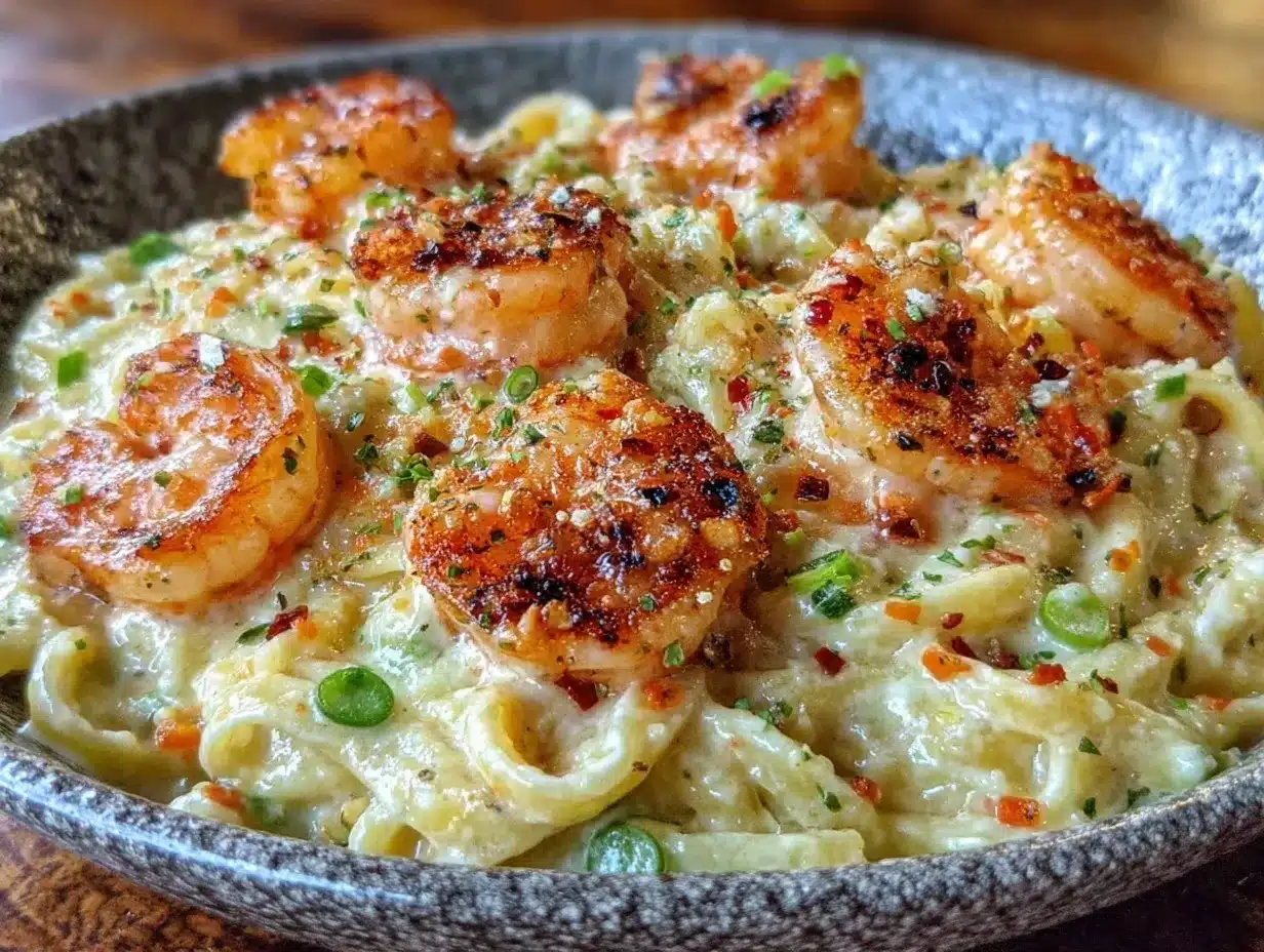 Creole shrimp pasta preparation steps