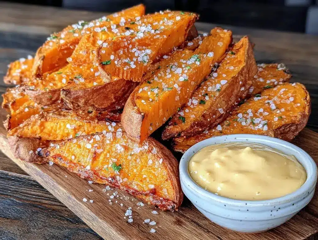 crispy baked sweet potato wedges - featured image