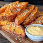 crispy baked sweet potato wedges - featured image