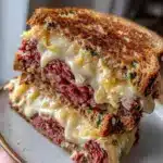 crispy corned beef Reuben sandwich - featured image