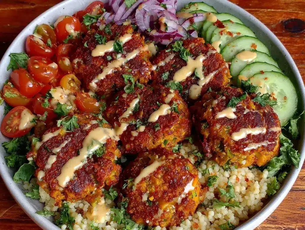 crispy falafel bowl - featured image