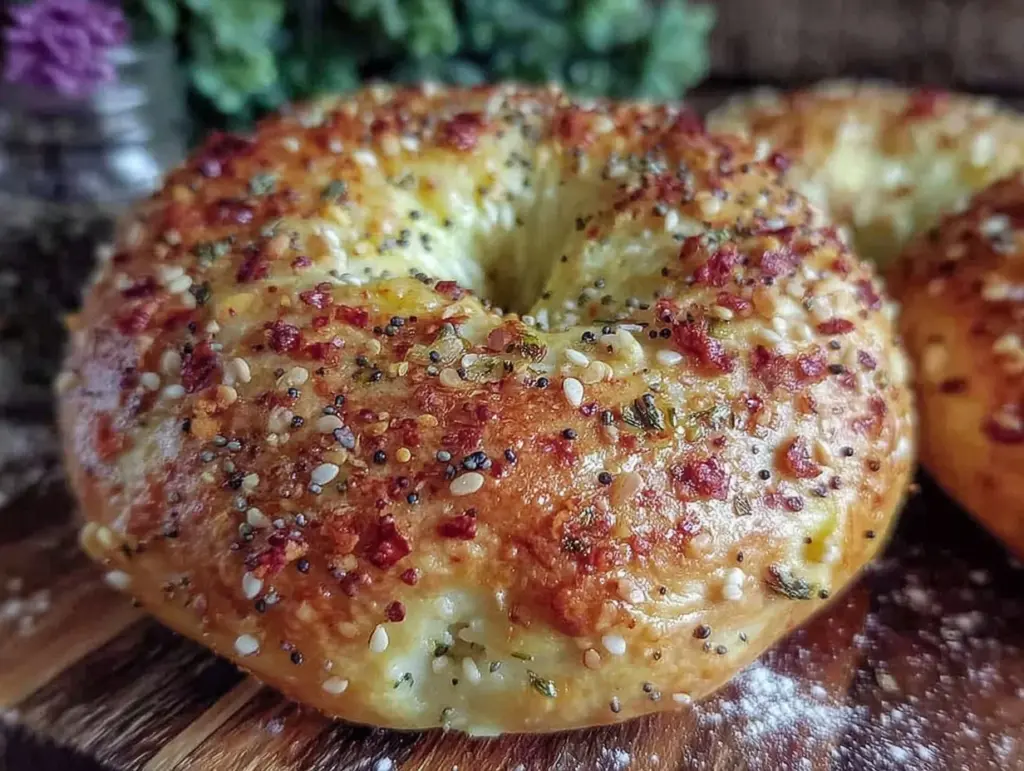 crispy homemade everything bagels - featured image