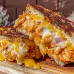 crispy kimchi grilled cheese sandwich - featured image