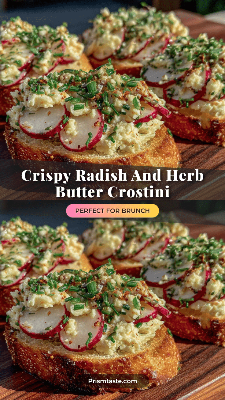 crispy radish and herb butter crostini recipe