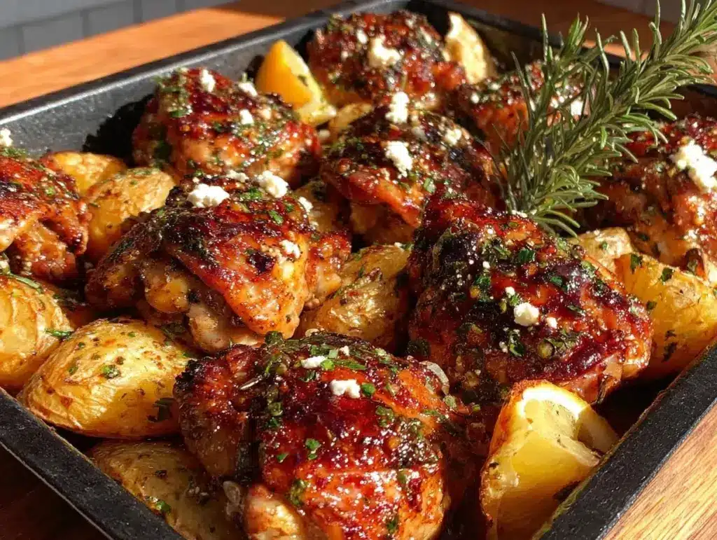 Crispy Sheet Pan Greek Chicken and Potatoes - featured image