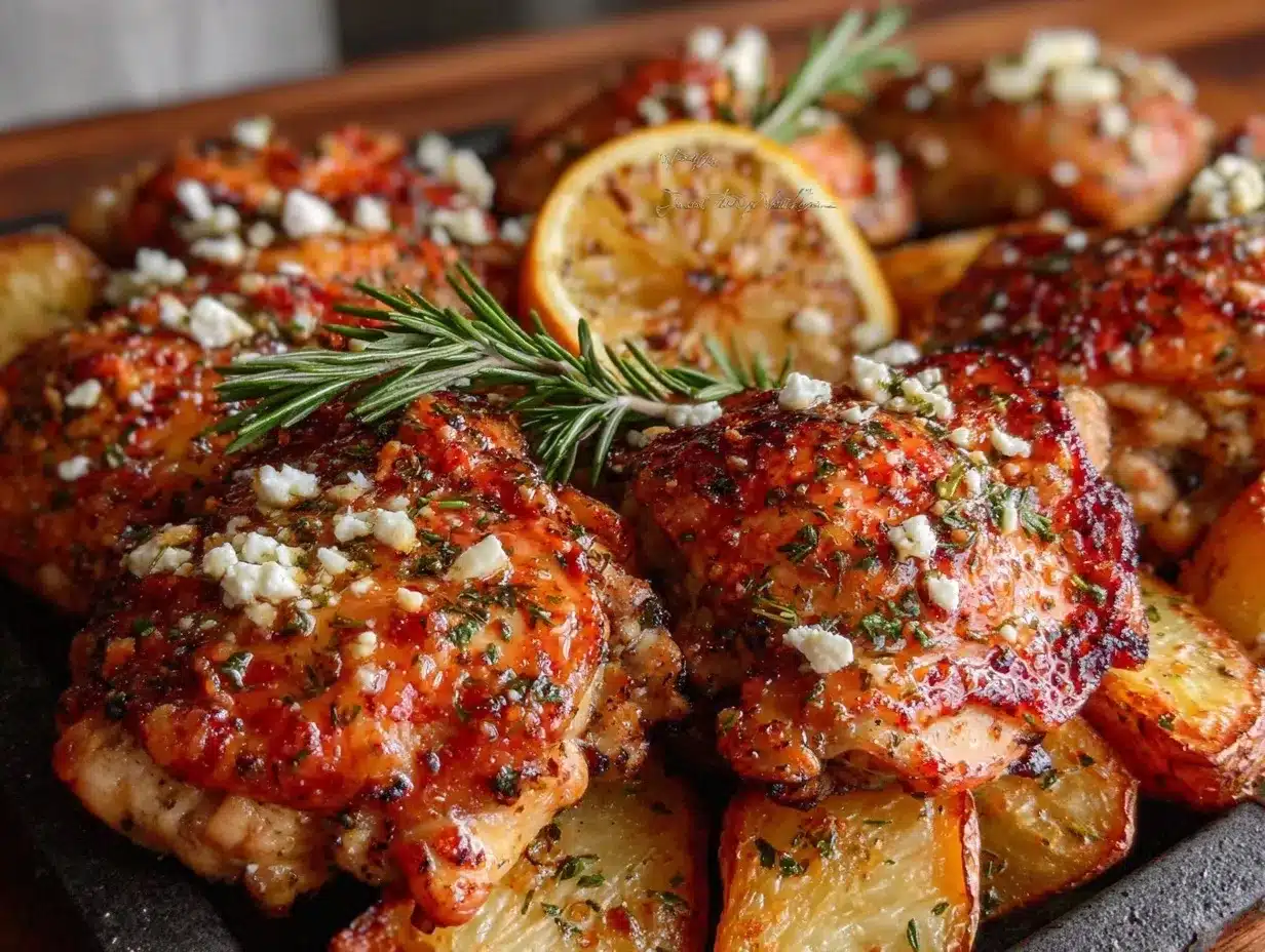 Crispy Sheet Pan Greek Chicken and Potatoes preparation steps