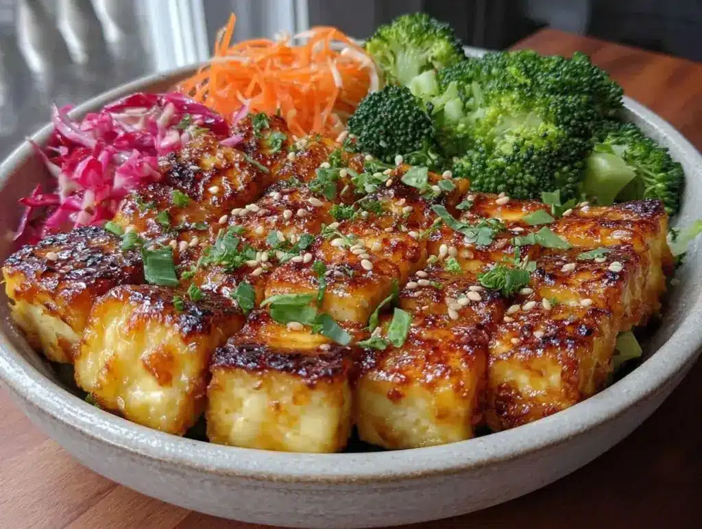 crispy tofu buddha bowl - featured image