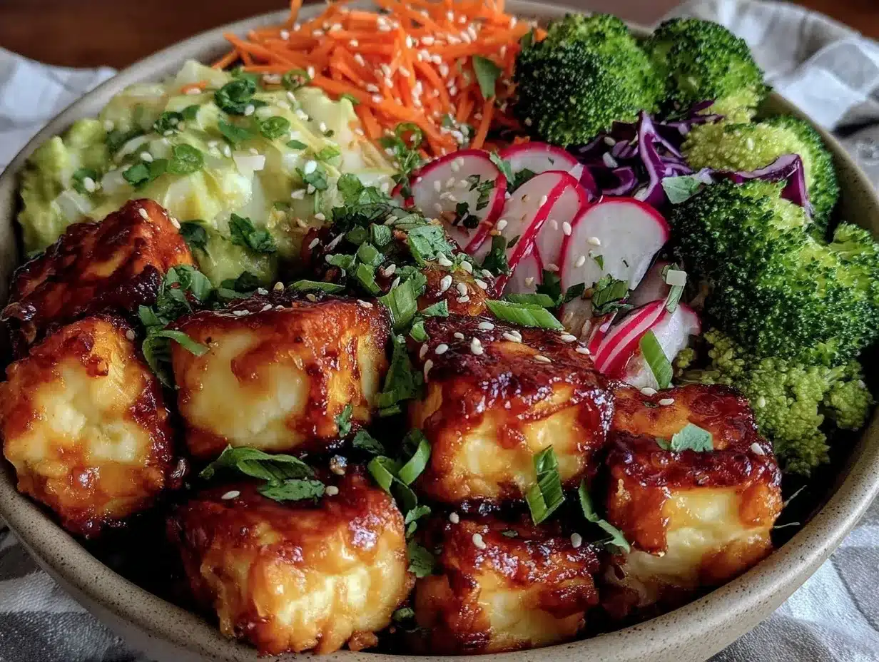 crispy tofu buddha bowl preparation steps