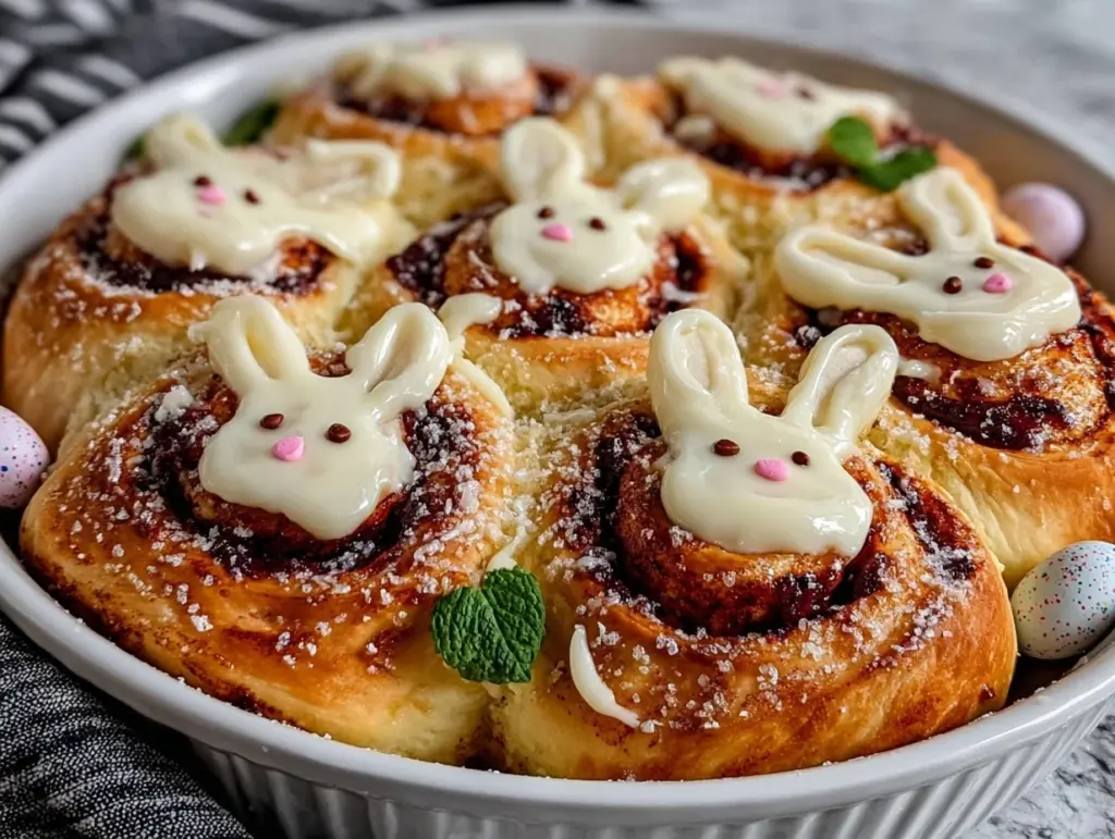 Easter Bunny Cinnamon Rolls - featured image