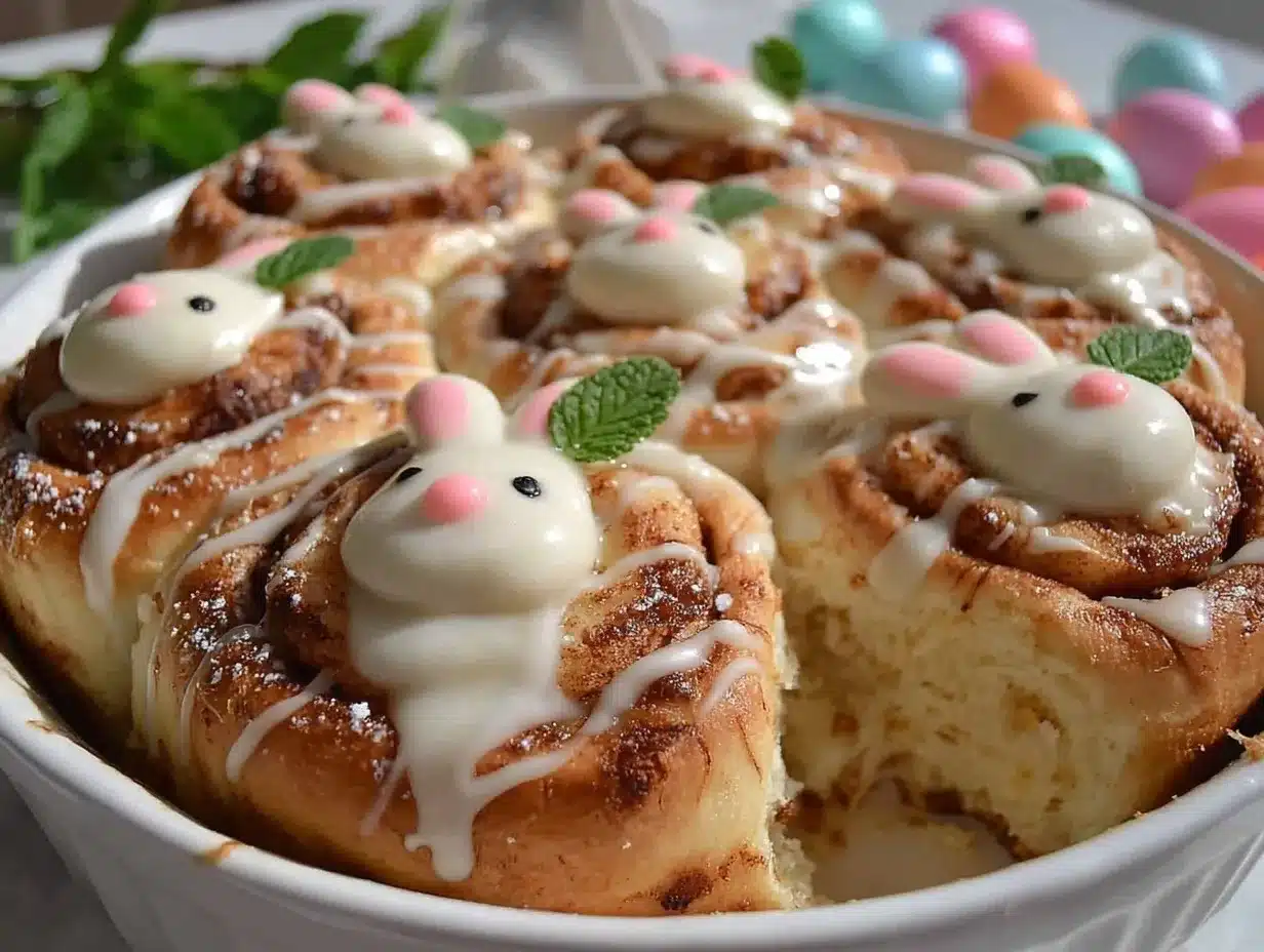Easter Bunny Cinnamon Rolls preparation steps