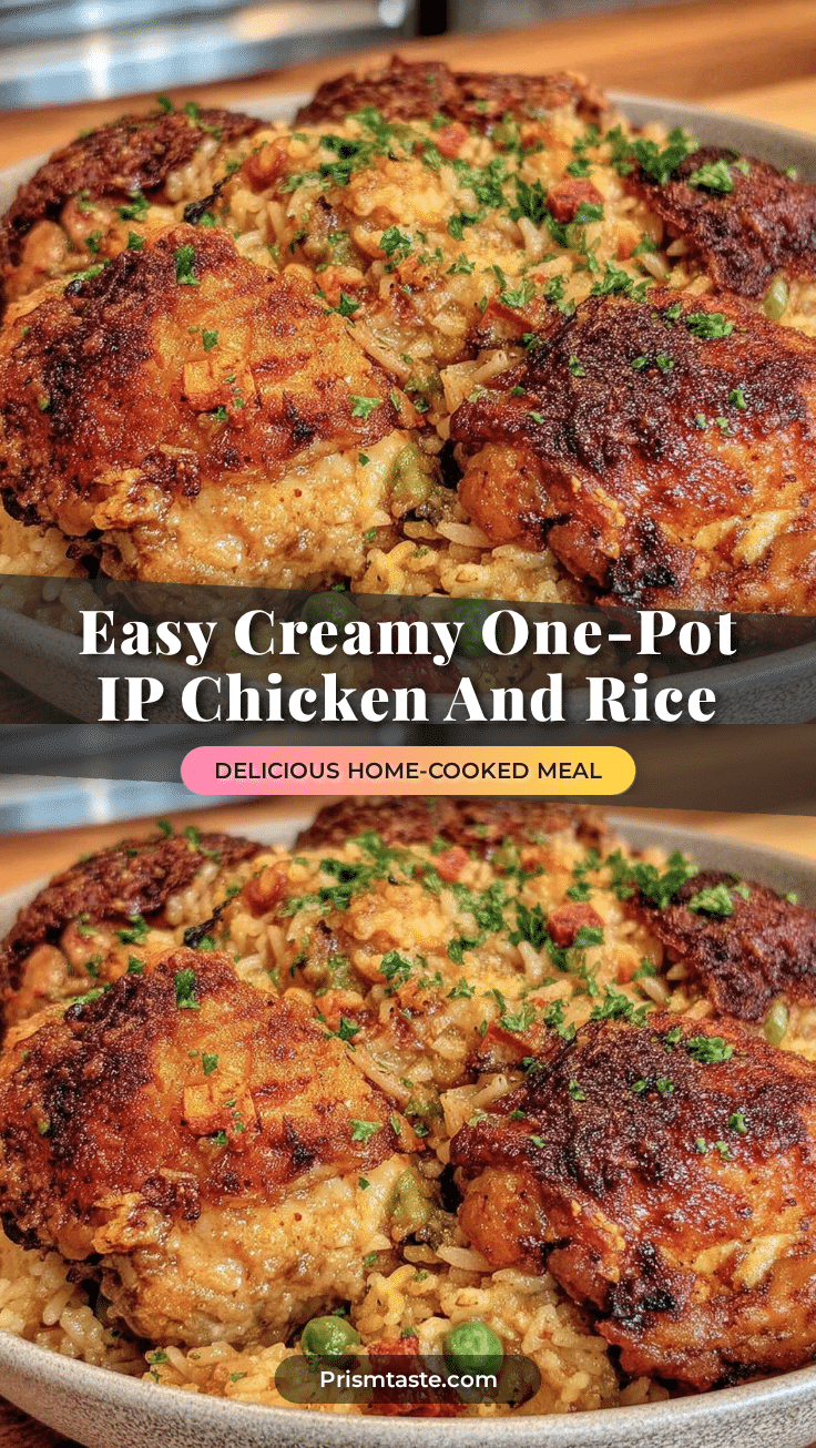 easy creamy one-pot ip chicken and rice recipe