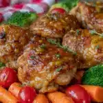 easy crispy sheet pan honey mustard chicken - featured image