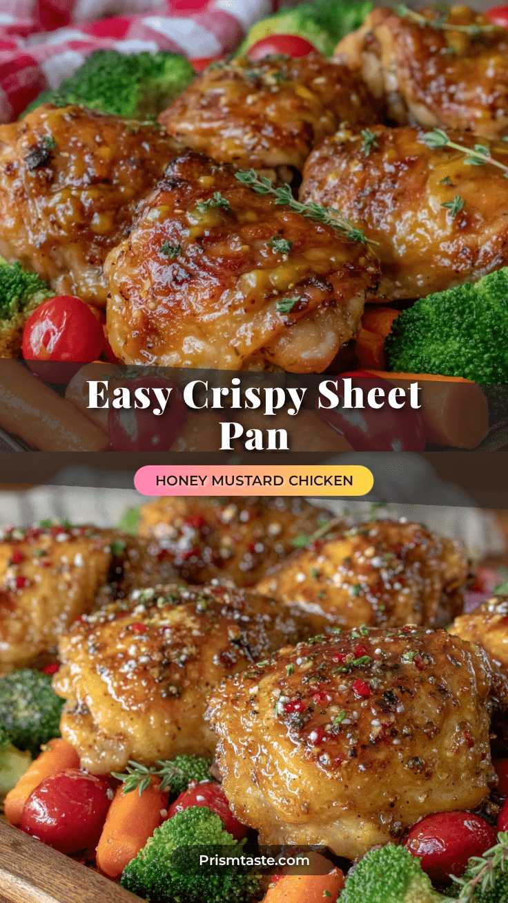 easy crispy sheet pan honey mustard chicken recipe