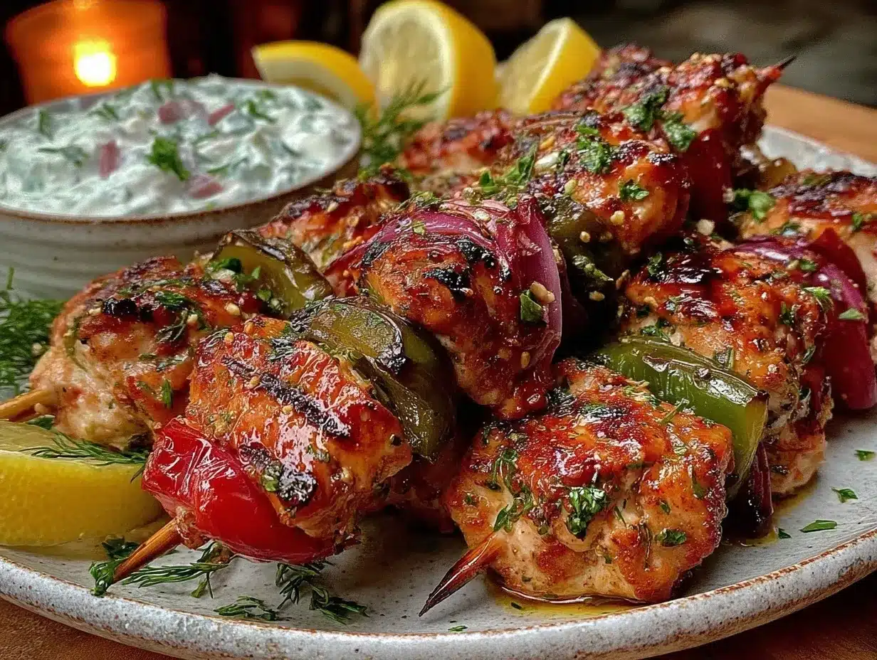 easy juicy greek chicken souvlaki preparation steps