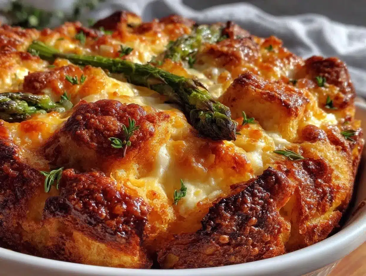 Easy Make-Ahead Asparagus Gruyere Strata preparation steps