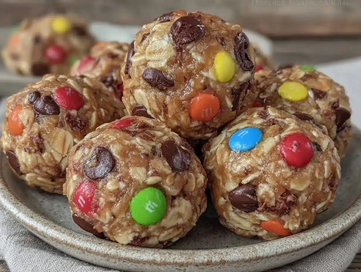 Easy No-Bake Monster Cookie Balls preparation steps