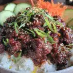 easy savory korean beef bowl - featured image