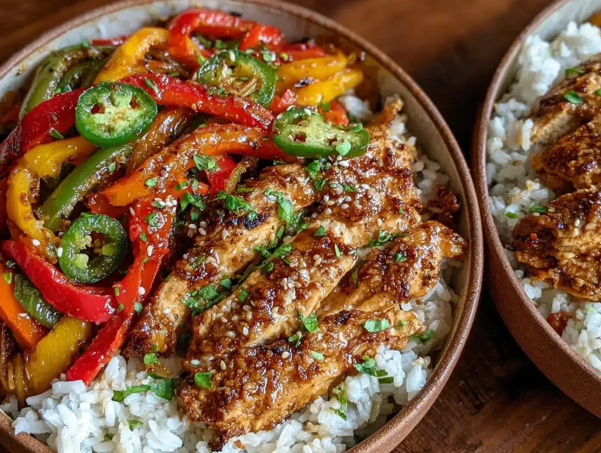 easy sheet pan chicken fajita bowls preparation steps