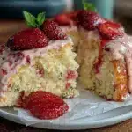 fluffy strawberry cake - featured image