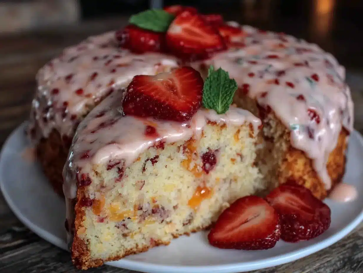 fluffy strawberry cake preparation steps