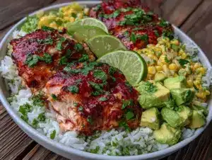 fresh cilantro lime chicken bowls - featured image