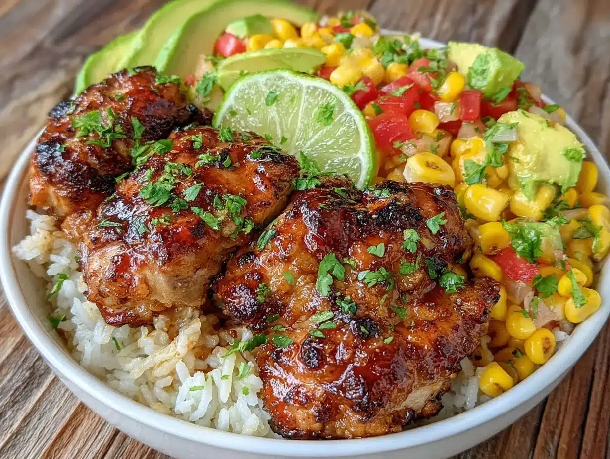 fresh cilantro lime chicken bowls preparation steps