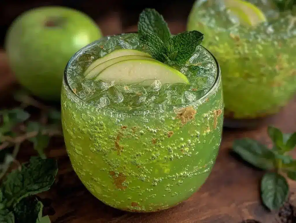 fresh green apple mocktail - featured image