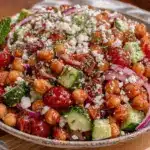 fresh mediterranean chickpea salad - featured image