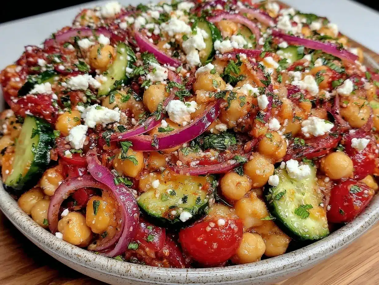 fresh mediterranean chickpea salad preparation steps
