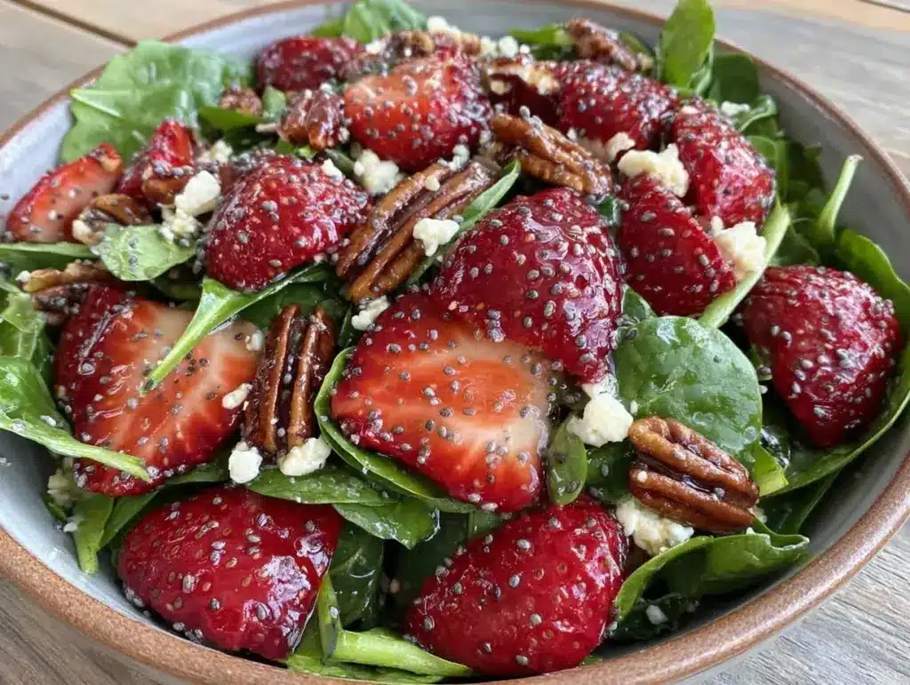 fresh strawberry spinach salad - featured image