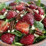 fresh strawberry spinach salad - featured image