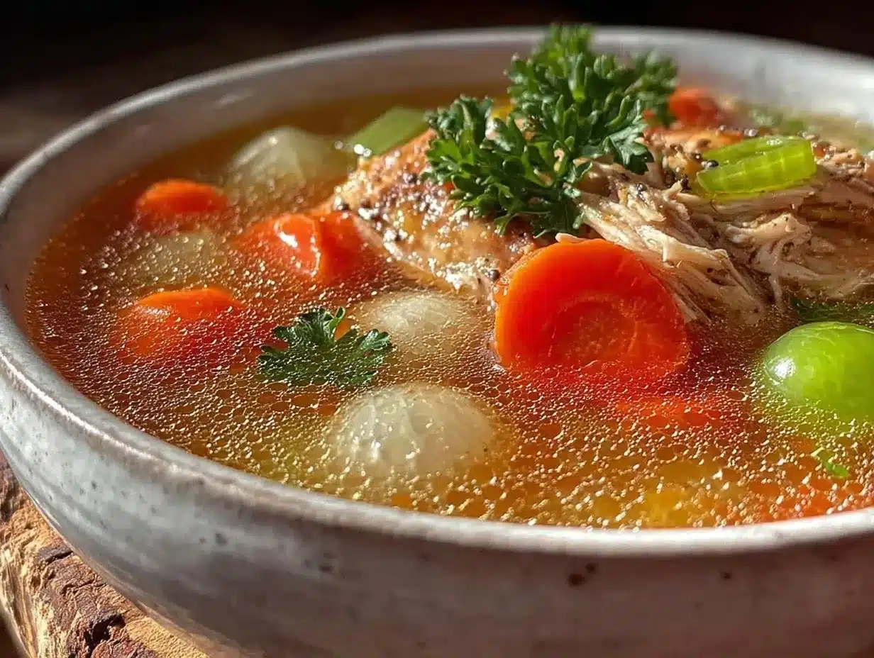 healing bone broth vegetable soup preparation steps