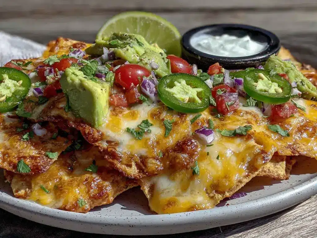 healthy air fryer nachos - featured image